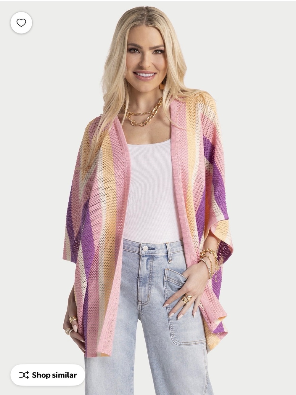 NWT Jessica Simpson Women's Cordelia Pointelle Kimono L/XL